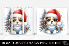 Adorable Puppy with Santa Hat PNG Product Image 1