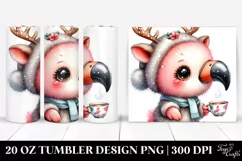 Expressive Flamingo in Winter Attire PNG Product Image 1