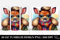 Deer with Cool Haircut, Winter 20 Oz Tumbler Product Image 1