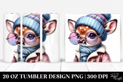 Deer with Cool Haircut, Winter 20 Oz Tumbler Product Image 1