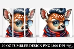 Deer with Cool Haircut, Winter 20 Oz Tumbler Product Image 1
