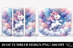 Cute Baby Unicorn Nebula Watercolor | 20 Oz Tumbler Product Image 1