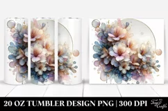 Abstract Rhododendron Watercolor, Transparent 20 Oz Tumbler Product Image 1