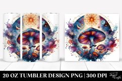 Vibrant Magical Mushroom Clipart, Transparent 20 Oz Tumbler Product Image 1