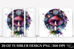 Vibrant Magical Mushroom Clipart, Transparent 20 Oz Tumbler Product Image 1