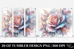 Abstract Rose Watercolor, Transparent 20 Oz Tumbler Product Image 1