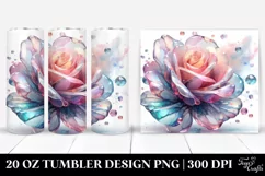 Abstract Rose Watercolor, Transparent 20 Oz Tumbler Product Image 1