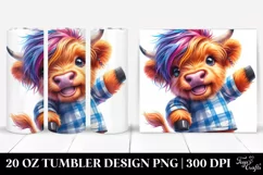 Highlandcow Dancing with Cool Haircut, Transparent 20 Oz Product Image 1