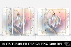 Abstract Snowdrop Watercolor, Transparent 20 Oz Tumbler Product Image 1