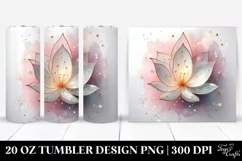 Abstract Snowdrop Watercolor, Transparent 20 Oz Tumbler Product Image 1