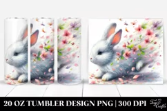 Pastel Rabbit Tumbler with Spring Petals | 20 oz Tumbler Product Image 1