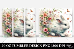 Pastel Rabbit Tumbler with Spring Petals | 20 oz Tumbler Product Image 1