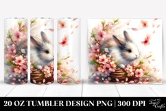 Pastel Rabbit Tumbler with Spring Petals | 20 oz Tumbler Product Image 1