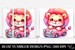 Cute Lion Flowers Tumbler Product Image 1