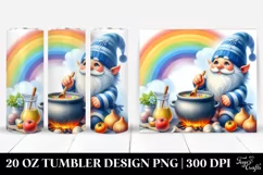 Cooking Gnome with Rainbow | 20 oz Tumbler Product Image 1