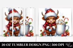 Hot Cocoa Highland Cow PNG Product Image 1