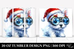 Enthusiastic Baby West Highland White Terrier with Santa Hat Product Image 1