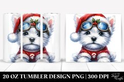 Enthusiastic Baby West Highland White Terrier with Santa Hat Product Image 1