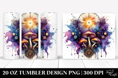 Watercolor Magical Celestial Mushroom Clipart Product Image 1