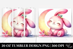 Smiling Cute Baby Bunny Moon | 20 Oz Tumbler Product Image 1