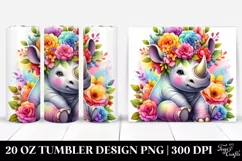 Colorful Boho Rhino | 20 oz Tumbler Product Image 1