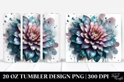 Glossy Dahlia Flowers Tumbler Product Image 1