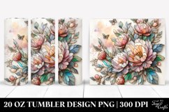 Stained Peonies Tumbler | 20 oz Tumbler Product Image 1