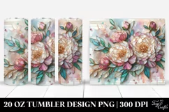 Stained Peonies Tumbler | 20 oz Tumbler Product Image 1