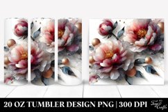 Glossy Peonies Watercolor | 20 Oz Tumbler Product Image 1