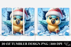Cute Baby Macaw in Winter, Transparent 20 Oz Tumbler Product Image 1