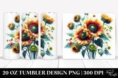 Vibrant Sunflower Watercolor | 20 oz Tumbler Product Image 1
