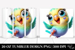 Colorful Baby Budgerigar Cartoon | 20 oz Tumbler Product Image 1