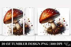 Glossy Mushroom Watercolor | 20 oz Tumbler Product Image 1