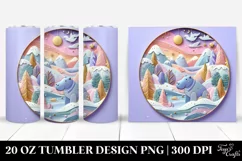 3D Hippo Winter Clipart, Transparent 20 Oz Tumbler Product Image 1