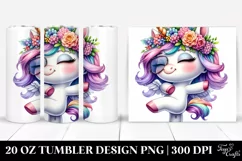 Dancing Baby Unicorn with Wreath 20 Oz Tumbler Product Image 1