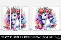 Dancing Baby Unicorn with Wreath 20 Oz Tumbler Product Image 1