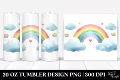 Colorful Rainbow with Clouds 20 Oz Tumbler Product Image 1