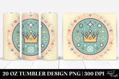 Colorful Crown Illustration, Transparent 20 Oz Tumbler Product Image 1