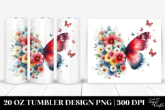 Colorful Butterfly Painting, 20 Oz Tumbler Product Image 1
