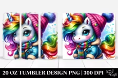 Cute Unicorn Posing for Winter 20 Oz Tumbler Product Image 1