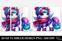 Cute Unicorn Posing for Winter 20 Oz Tumbler Product Image 1