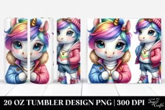 Cute Unicorn Posing for Winter 20 Oz Tumbler Product Image 1