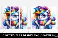 Cute Unicorn Posing for Winter 20 Oz Tumbler Product Image 1