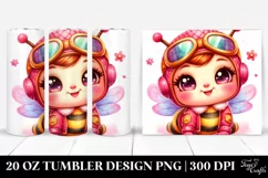 20 Oz Tumbler Sublimation | Smiling Cute Baby Bee Playing Product Image 1