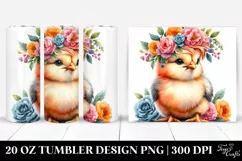 Cute Baby Chicken Sitting with Wreath 20 Oz Tumbler Product Image 1