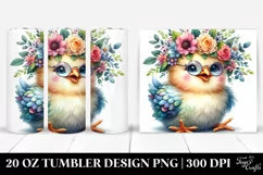 Cute Baby Chicken Sitting with Wreath 20 Oz Tumbler Product Image 1