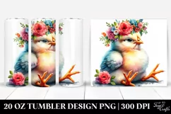 Cute Baby Chicken Sitting with Wreath 20 Oz Tumbler Product Image 1