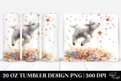 Pastel Lamb Tumbler with Spring Petals | 20 oz Tumbler Product Image 1