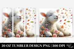Pastel Lamb Tumbler with Spring Petals | 20 oz Tumbler Product Image 1