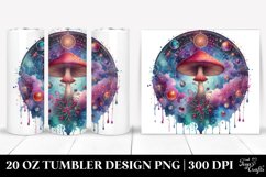 Vibrant Magical Mushroom Clipart, Transparent 20 Oz Tumbler Product Image 1